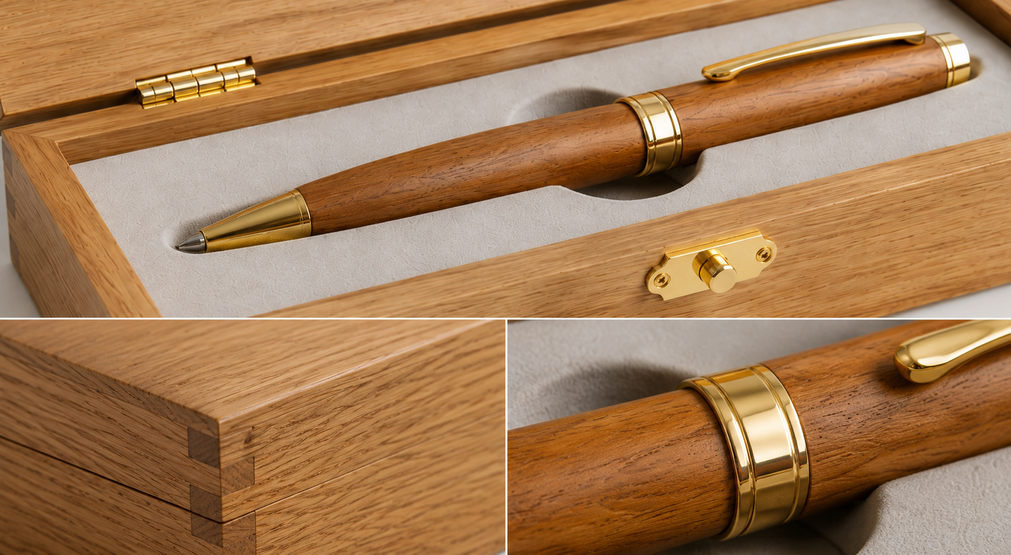 Luxury Wooden Pen Gift Set with Engraved Presentation Box