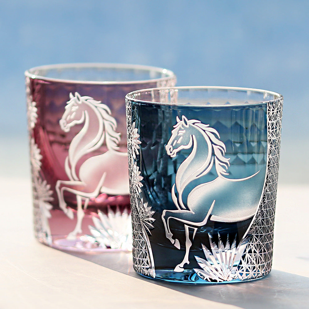 Edo Kiriko Handcrafted Steed Crystal Whisky Glass