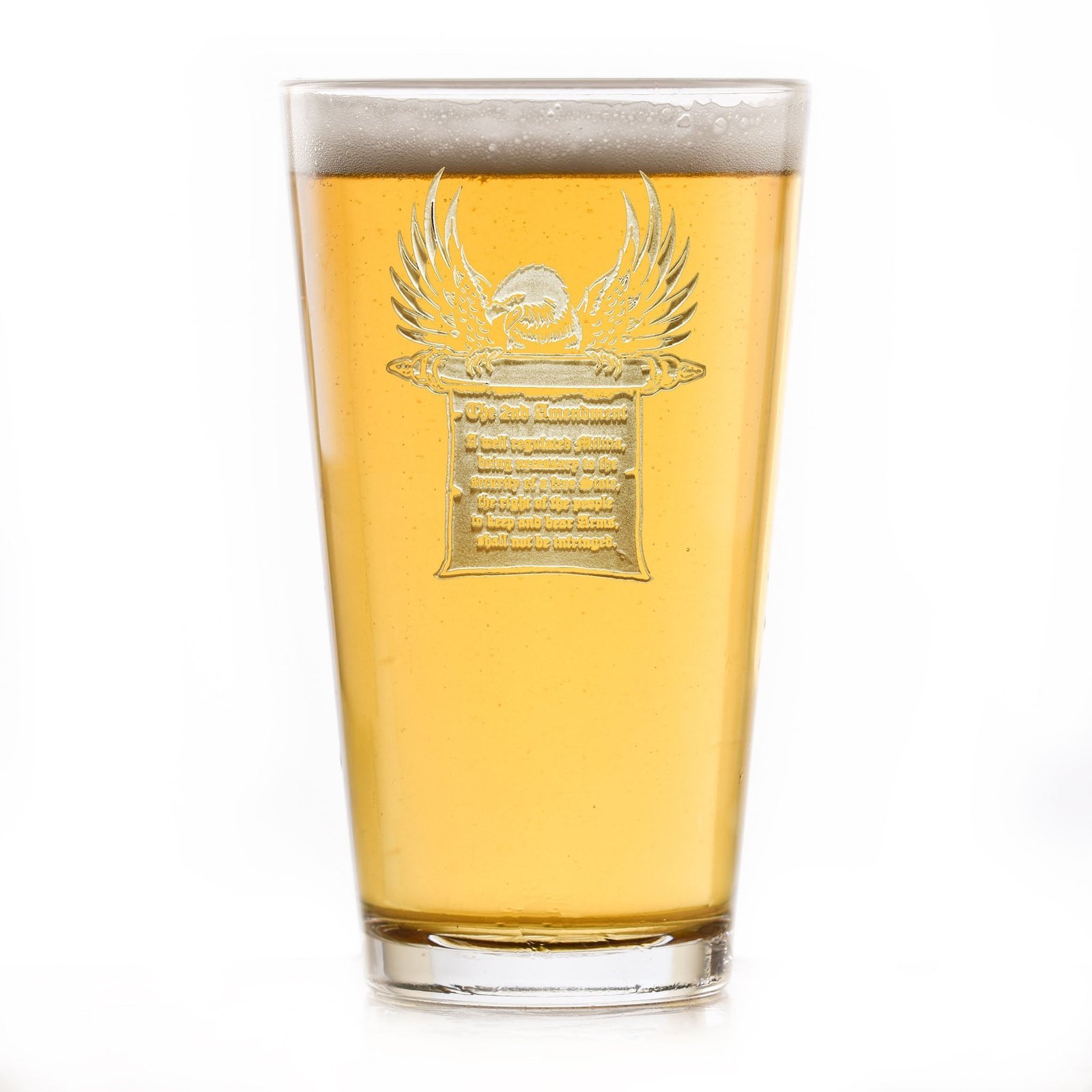 2nd Amendment Gun Rights, Pint Pub Beer Glass - Image 2