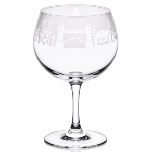London Landmark Stemmed Glass – Etched City Skyline Design