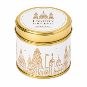 London Landmark Candle Tin – Decorative Soy Wax Candle with Printed City Design